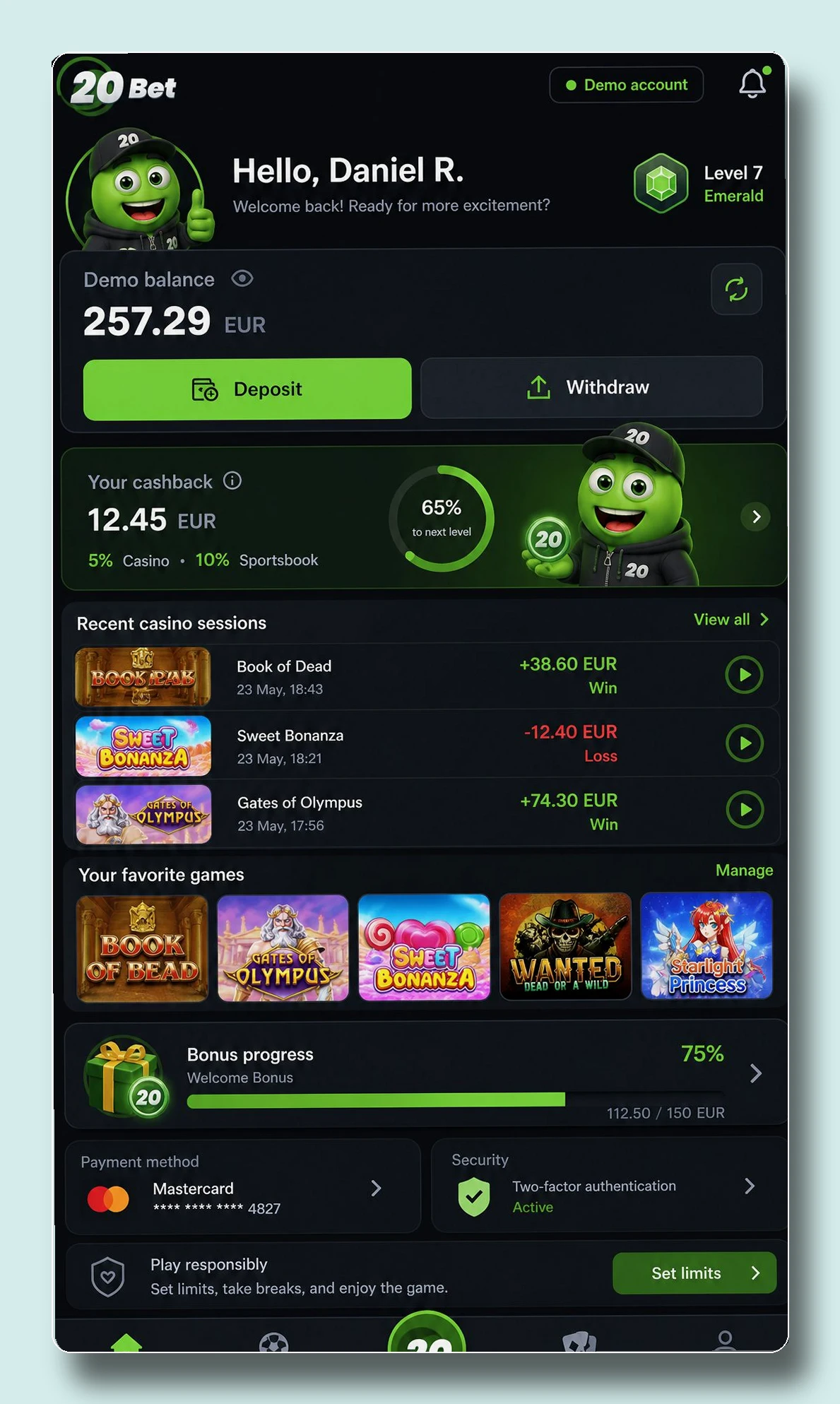 20Bet — casino γρήγορες αναλήψεις